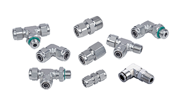 Stainless Steel Rapid Fittings For Plastic Tubing, SS Push On Fittings, SUS Two Touch Fittings